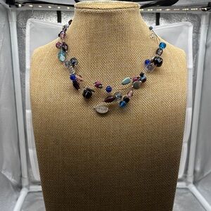 Lia Sophia Vibrant Beaded Necklace with Silver Details